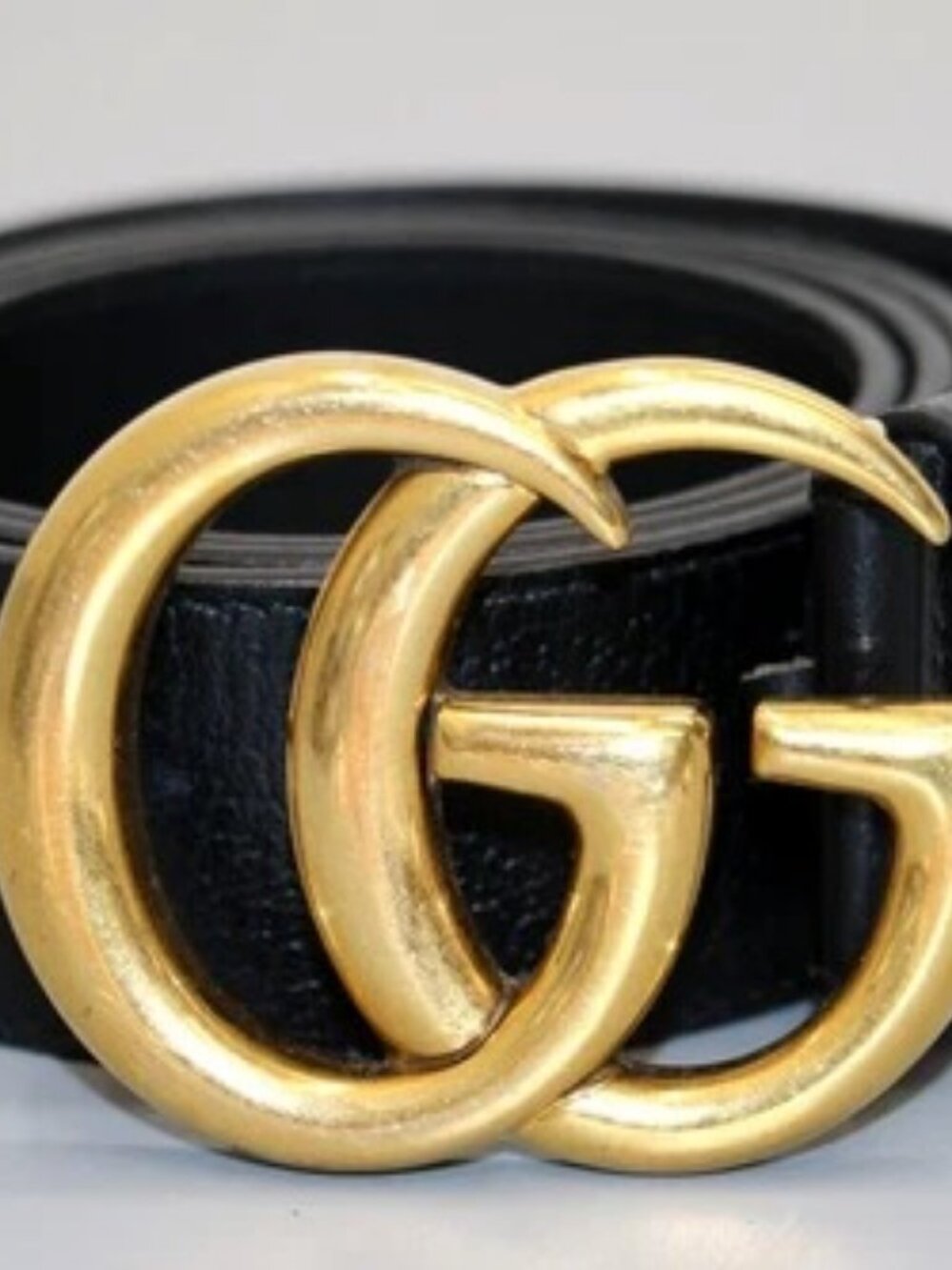 GUCCI GG Marmont Double G Buckle Leather Black Belt 406831 DJ20T- 95-38